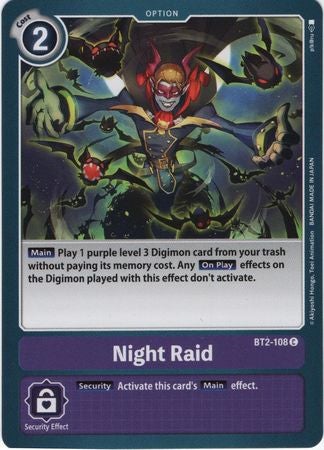 Digimon Card Ver 1.0 Night Raid BT2-108 C