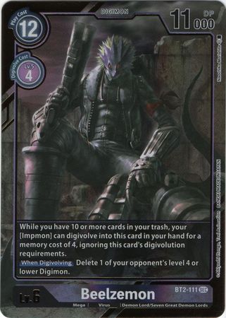 Digimon Card Ver 1.0 Beelzemon BT2-111 SEC Alternative Art