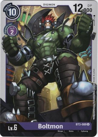 <transcy>بطاقة Digimon الإصدار 1.0 Boltmon BT3-089 U</transcy>