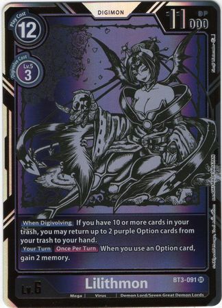 <transcy>Digimon Card Ver 1.0 Lilithmon BT3-091 SR 另类艺术</transcy>