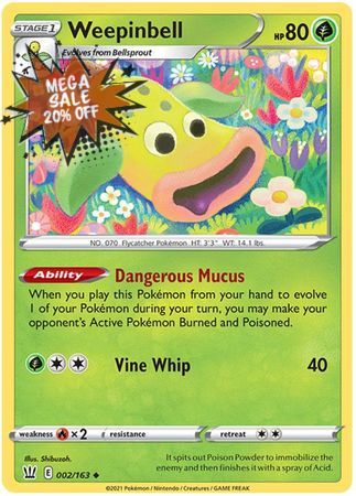 Pokemon Card Battle Styles 002/163 2/163 Weepinbell Uncommon