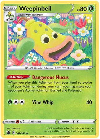 Pokemon Card Battle Styles 002/163 2/163 Weepinbell Uncommon