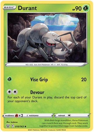 Pokemon Card Battle Styles 010/163 10/163 Durant Uncommon