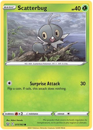 Pokemon Card Battle Styles 011/163 11/163 Scatterbug Common