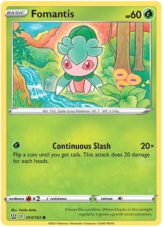 Pokemon Card Battle Styles 014/163 14/163 Fomantis Common