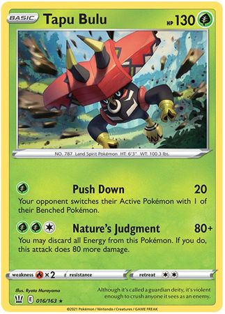 Pokemon Card Battle Styles 016/163 16/163 Tapu Bulu Holo Rare