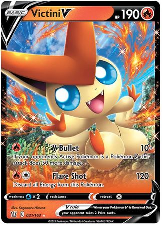 Pokemon Card Battle Styles 021/163 21/163 Victini V Ultra Rare