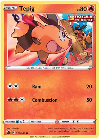 Pokemon Card Battle Styles 023/163 23/163 Tepig Common