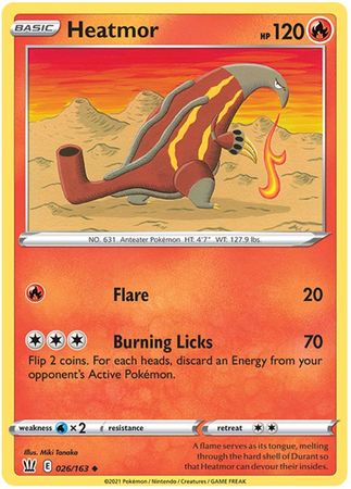 Pokemon Card Battle Styles 026/163 26/163 Heatmor Uncommon