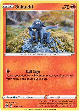 Pokemon Card Battle Styles 027/163 27/163 Salandit Common