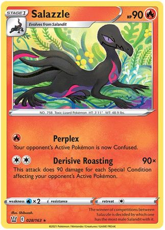 Pokemon Card Battle Styles 028/163 28/163 Salazzle Rare