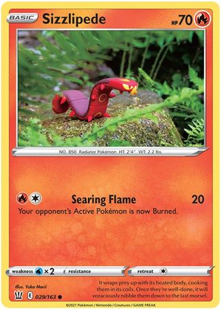 Pokemon Card Battle Styles 029/163 29/163 Sizzlipede Common