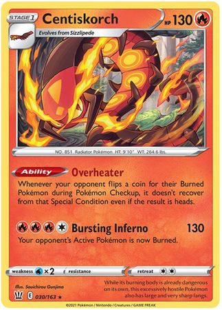 Pokemon Card Battle Styles 030/163 30/163 Centiskorch Rare