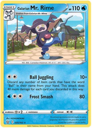 Pokemon Card Battle Styles 035/163 35/163 Galarian Mr. Rime Rare