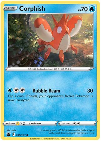 Pokemon Card Battle Styles 038/163 38/163 Corphish Common