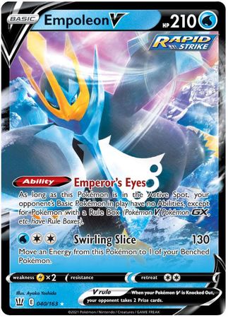 Pokemon Card Battle Styles 040/163 40/163 Empoleon V Ultra Rare