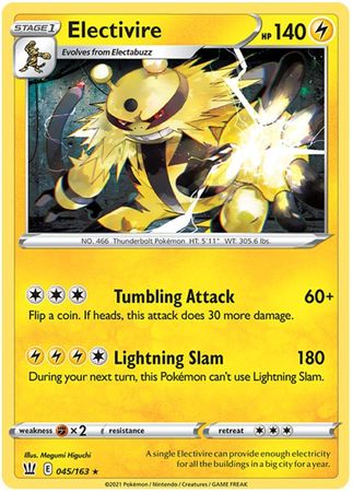 Pokemon Card Battle Styles 045/163 45/163 Electivire Rare