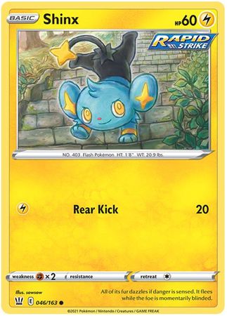 Pokemon Card Battle Styles 046/163 46/163 Shinx Common