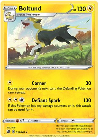 Pokemon Card Battle Styles 053/163 53/163 Boltund Rare