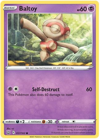 Pokemon Card Battle Styles 057/163 57/163 Baltoy Common