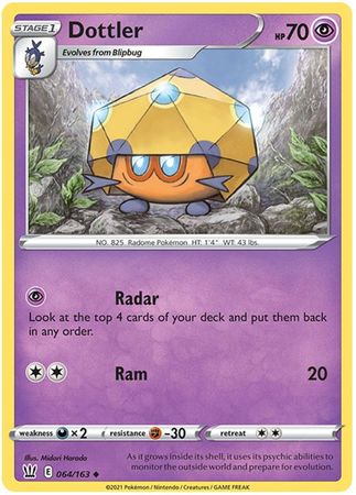 Pokemon Card Battle Styles 064/163 64/163 Dottler Uncommon