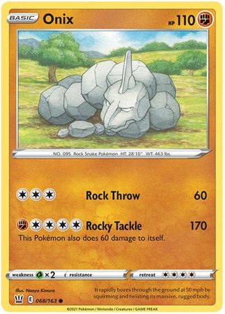 Pokemon Card Battle Styles 068/163 68/163 Onix Common