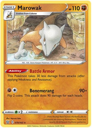 Pokemon Card Battle Styles 070/163 70/163 Marowak Rare