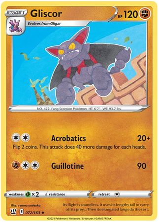 Pokemon Card Battle Styles 072/163 72/163 Gliscor Uncommon