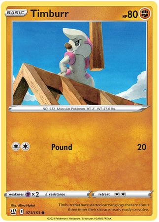 Pokemon Card Battle Styles 073/163 73/163 Timburr Common