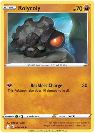 Pokemon Card Battle Styles 078/163 78/163 Rolycoly Common