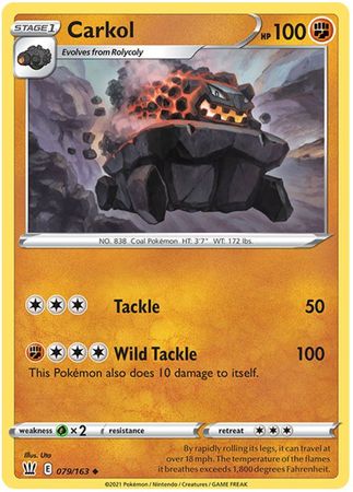 Pokemon Card Battle Styles 079/163 79/163 Carkol Uncommon