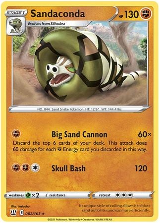 Pokemon Card Battle Styles 082/163 82/163 Sandaconda Holo Rare