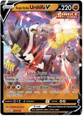 <transcy>Pokemon Card Battle Styles 085/163 85/163 Einzelschlag Urshifu V Ultra Rare</transcy>