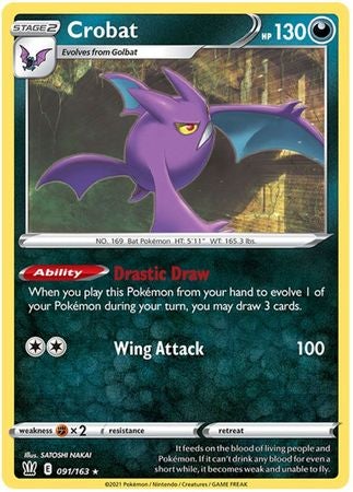 Pokemon Card Battle Styles 091/163 91/163 Crobat Holo Rare