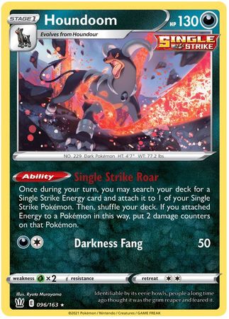 Pokemon Card Battle Styles 096/163 96/163 Houndoom Holo Rare