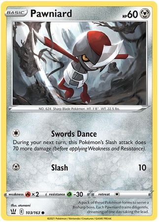 <transcy>Pokemon Card Battle Styles 103/163 103/163 Pawniard Common</transcy>