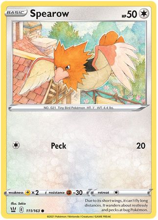 <transcy>Pokemon Card Battle Styles 111/163 111/163 Spearow Common</transcy>