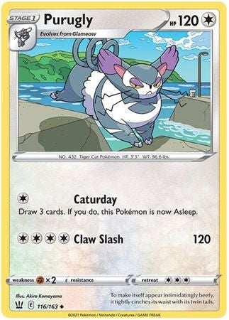 Pokemon Card Battle Styles 116/163 116/163 Purugly Uncommon