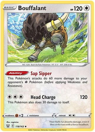 Pokemon Card Battle Styles 118/163 118/163 Bouffalant Uncommon