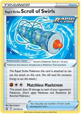 Pokemon Card Battle Styles 131/163 131/163 Rapid Strike Scroll of Swirls Item Uncommon