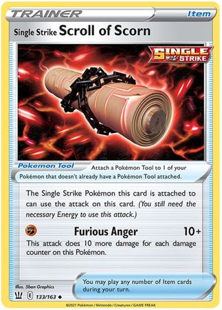 Pokemon Card Battle Styles 133/163 133/163 Single Strike Scroll of Scorn Item Uncommon