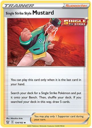 Pokemon Card Battle Styles 134/163 134/163 Single Strike Style Mustard Supporter Uncommon