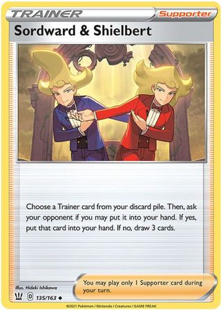 Pokemon Card Battle Styles 135/163 135/163 Sordward and Shielbert Supporter Uncommon