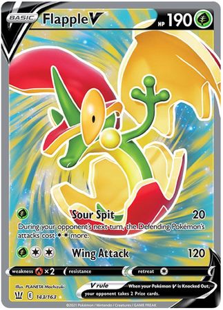 <transcy>Pokemon Card Battle Styles 143/163 143/163 Flapple V Fuld Art</transcy>