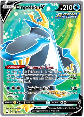 <transcy>Pokemon Card Battle Styles 145/163 145/163 Empoleon V Volle Kunst</transcy>