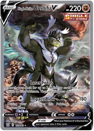 (S) Pokemon Card Battle Styles 151/163 151/163 Single Strike Urshifu V Full Art