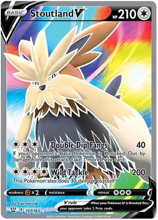 <transcy>Pokemon Card Battle Styles 157/163 157/163 Stoutland V Volle Kunst</transcy>