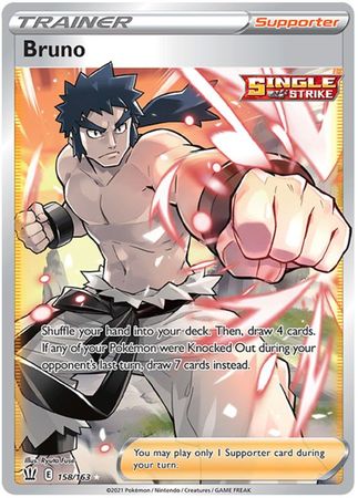 <transcy>Pokemon Card Battle Styles 158/163 158/163 Bruno Supporter Full Art</transcy>