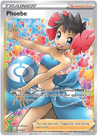 (S) Pokemon Card Battle Styles 161/163 161/163 Phoebe Supporter Full Art