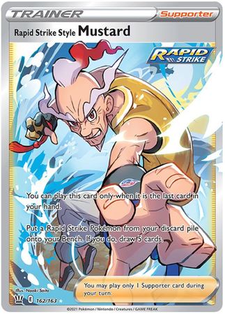 <transcy>Pokemon Card Battle Styles 162/163 162/163 Rapid Strike Style Senf Unterstützer Full Art</transcy>